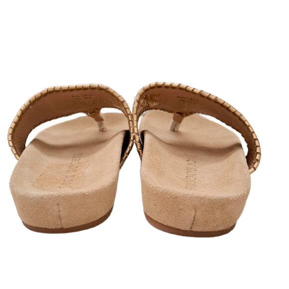 JACK ROGERS Embroidered Beach Thong Comfort Sandals Size 7 Preppy Coastal Beige - Picture 6 of 8
